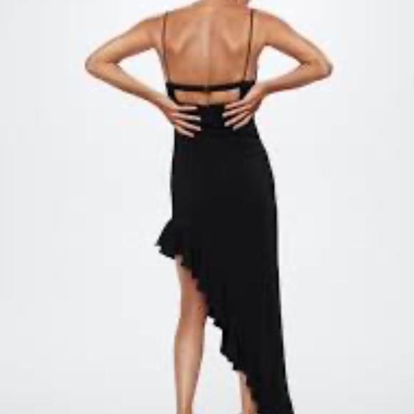MNG mango James dress asymmetrical slit with ruffle MNG mango James dress asymmetrical slit with ruffle